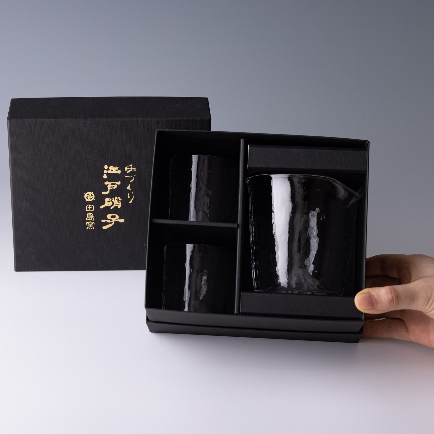 富士山グラス|富士山冷酒セット (ぐい呑2&片口1)|田島硝子|TAJIMA GLASS| 公式オンラインショップ